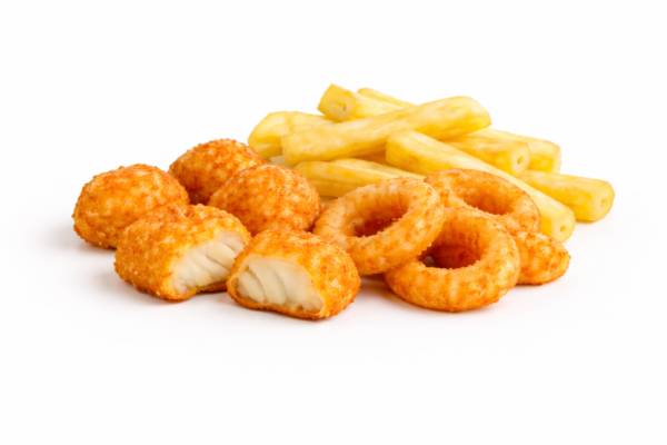 Hake Nuggets, Calamari & Chips (Kiddies)